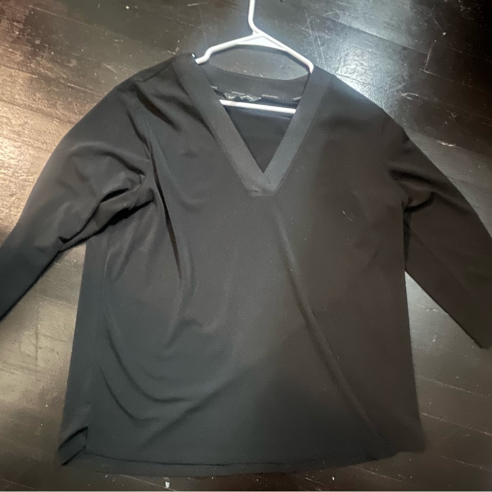 Banana Republic Black V-Neck Blouse. Large